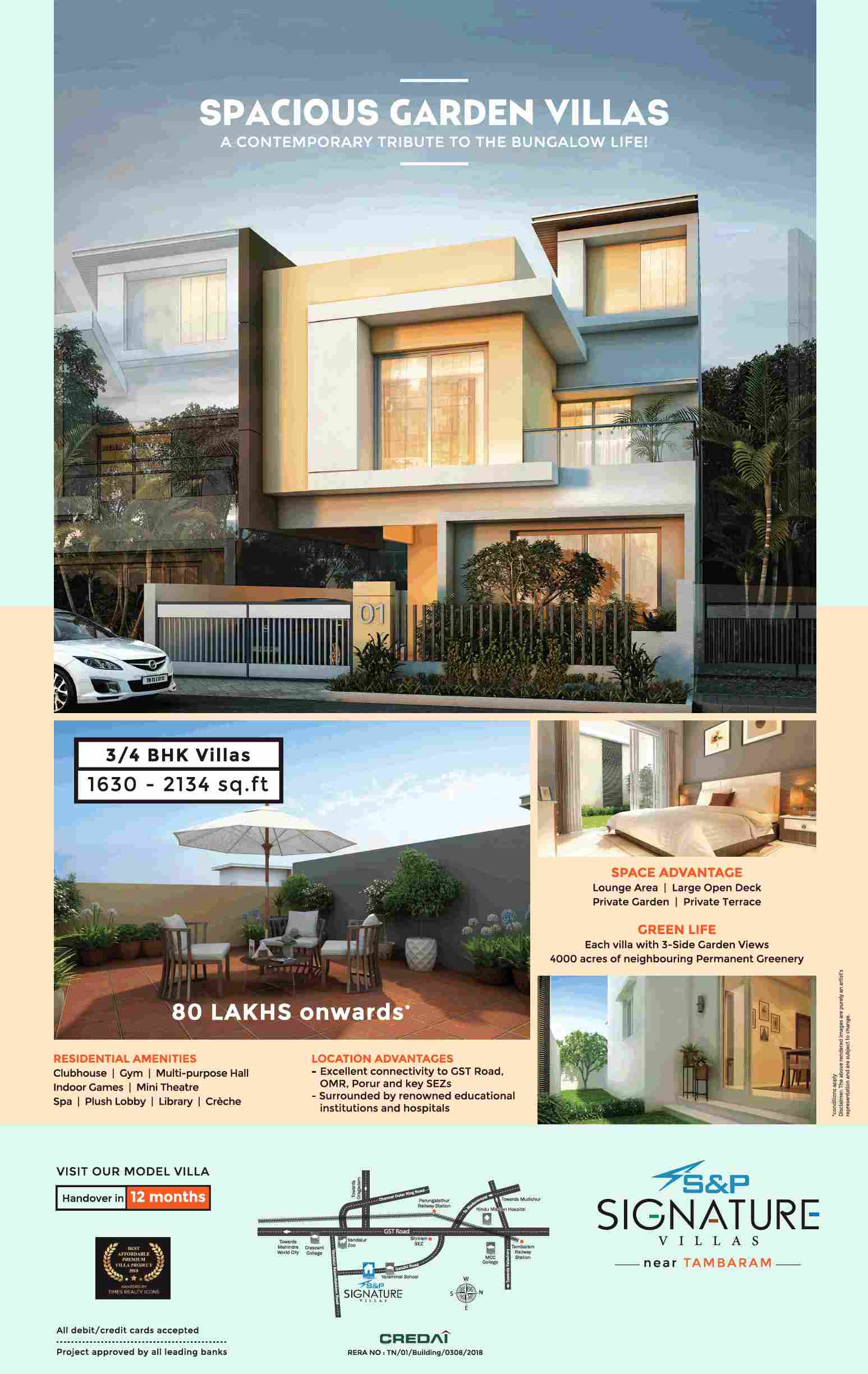 Model villas ready for visit at S&P Signature Villas in Chennai Update